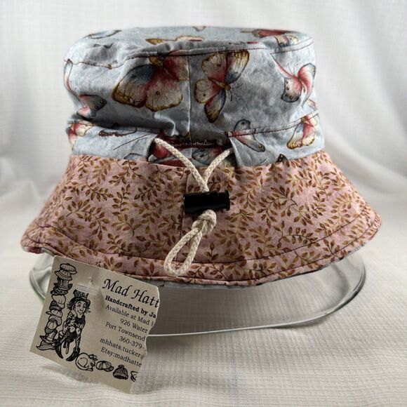 Madhatter Accessories - New Mad Hatter Port Townsend Handcrafted Reversible Bucket Hat Butterfly Floral